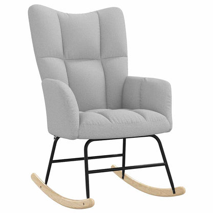 Poltrona a Dondolo con Poggiapiedi Grigio Nuvola in Tessuto - homemem39