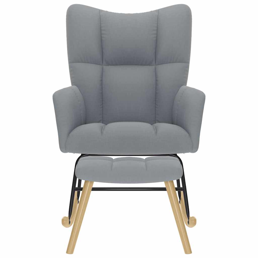 Poltrona a Dondolo con Poggiapiedi Grigio chiaro in Tessuto - homemem39