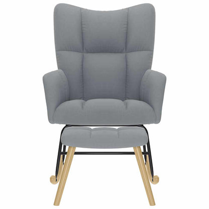 Poltrona a Dondolo con Poggiapiedi Grigio chiaro in Tessuto - homemem39