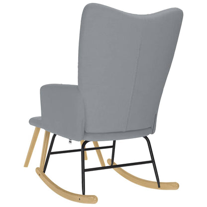 Poltrona a Dondolo con Poggiapiedi Grigio chiaro in Tessuto - homemem39