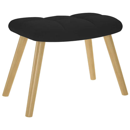 Poltrona a Dondolo con poggiapiedi Nero in Tessuto - homemem39