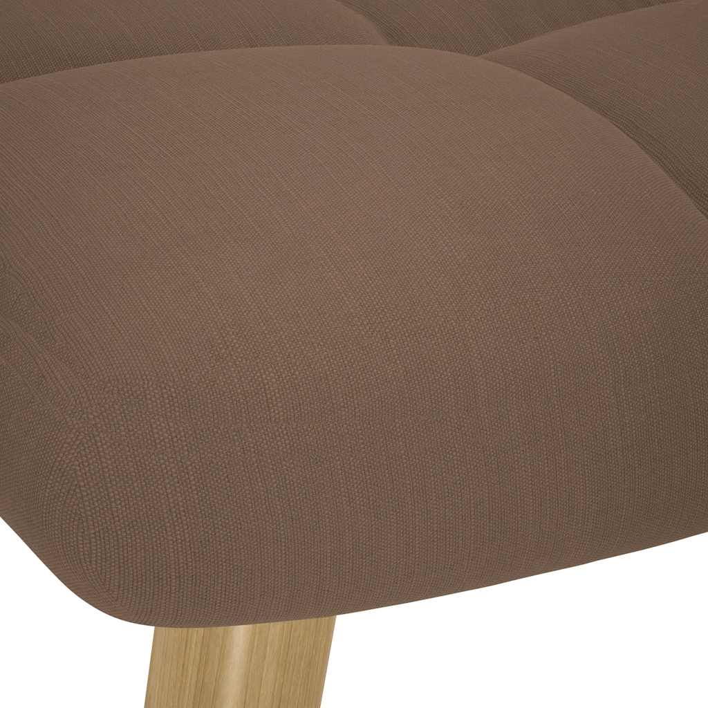 Poltrona a Dondolo con poggiapiedi Marrone in Tessuto