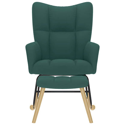 Poltrona a Dondolo con Poggiapiedi Grigio Scuro in Tessuto - homemem39