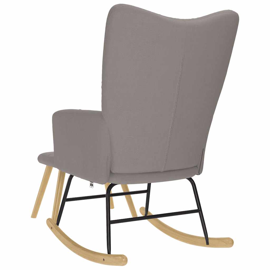 Poltrona a Dondolo con Poggiapiedi Tortora in Tessuto - homemem39