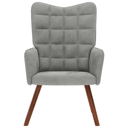 Sedia Relax Grigio Chiaro in Velluto | homemem39