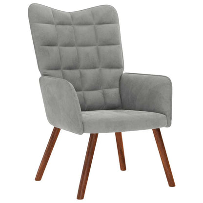 Sedia Relax Grigio Chiaro in Velluto