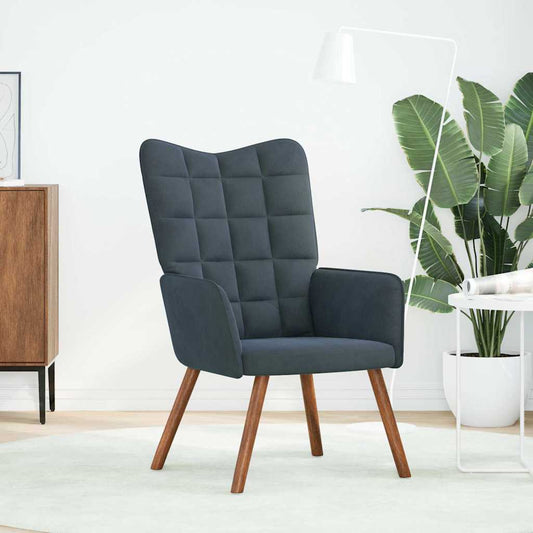 Sedia Relax Grigio Scuro in Velluto - homemem39