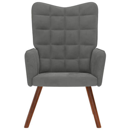 Sedia Relax Grigio Scuro in Velluto