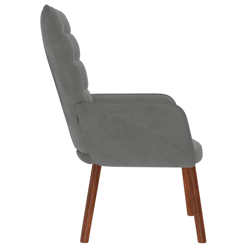 Sedia Relax Grigio Scuro in Velluto