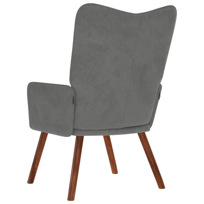 Sedia Relax Grigio Scuro in Velluto