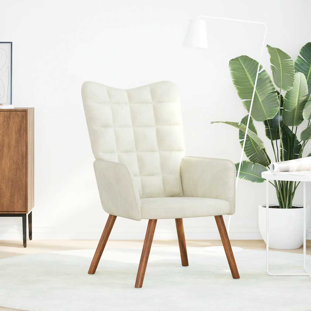 Sedia Relax Crema in Velluto - homemem39