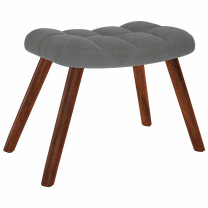 Poltrona Relax con Sgabello in Velluto Grigio Scuro | homemem39