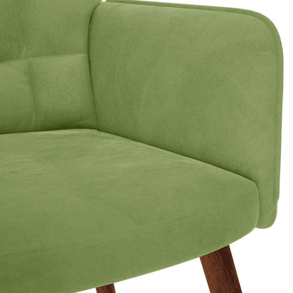 Poltrona Relax con Poggiapiedi Verde Chiaro in Velluto