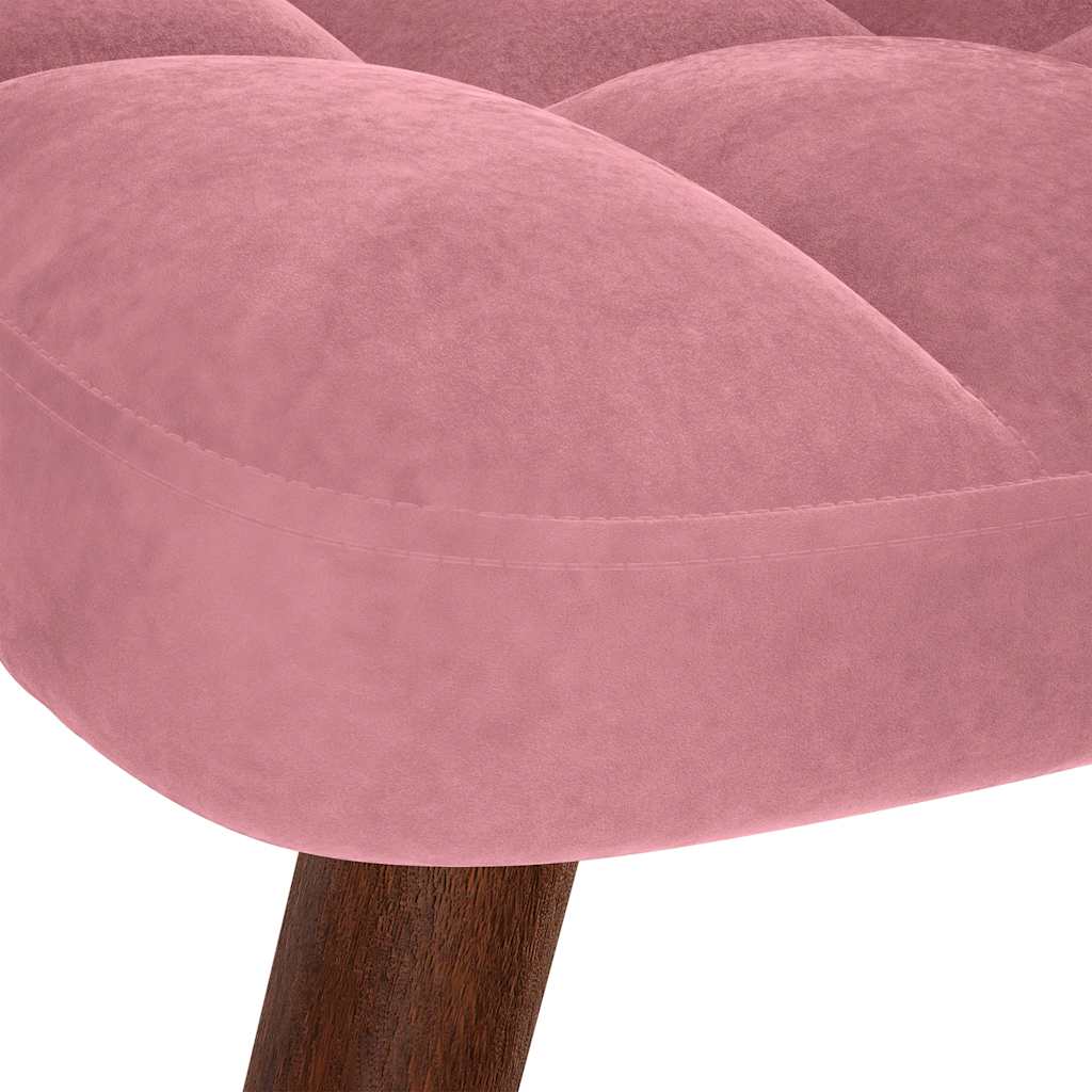 Poltrona Relax con Poggiapiedi Rosa in Velluto | homemem39