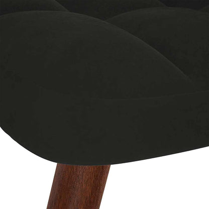 Poltrona Relax con Sgabello in Velluto Nero | homemem39