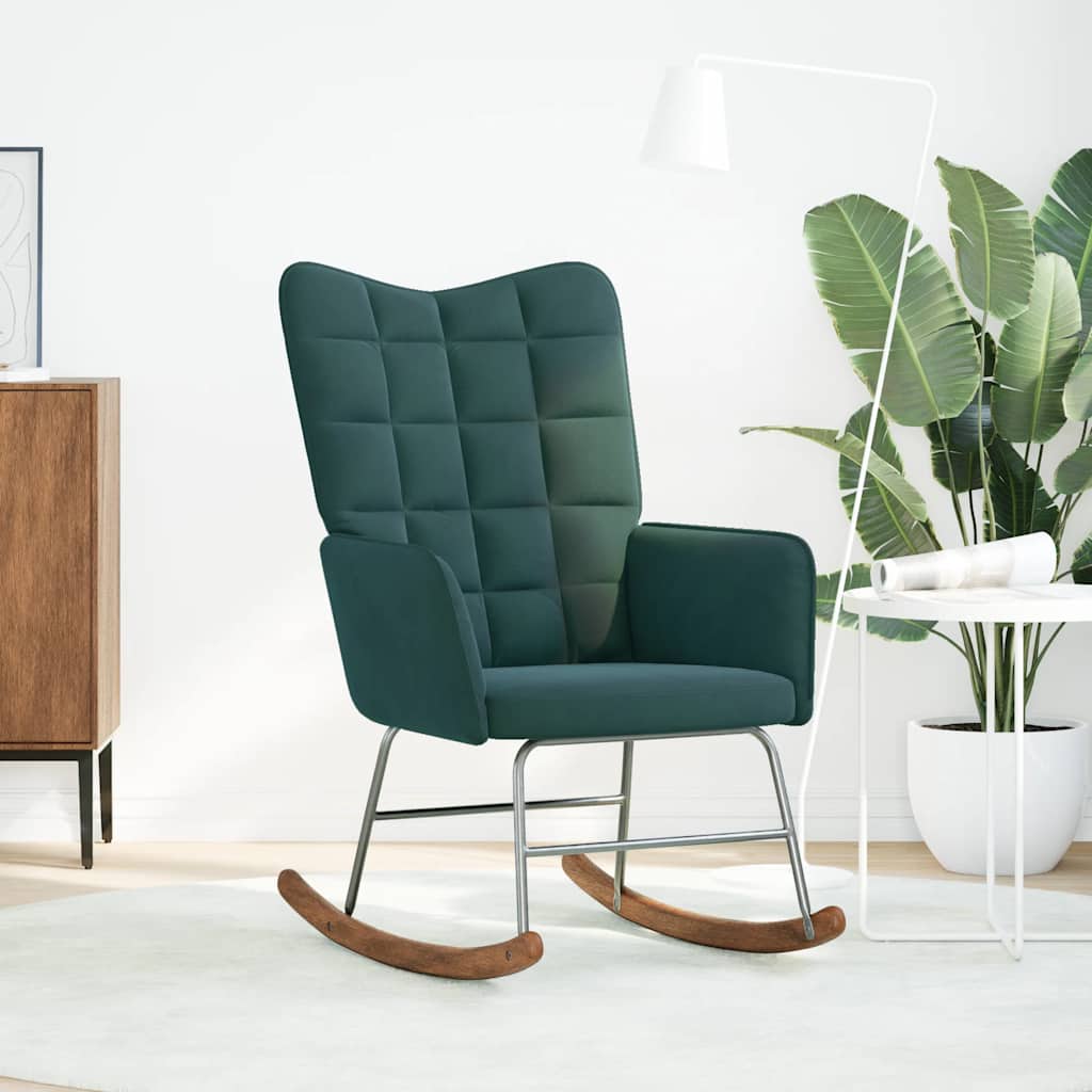 Sedia da Pranzo Verde Scuro in Velluto - homemem39