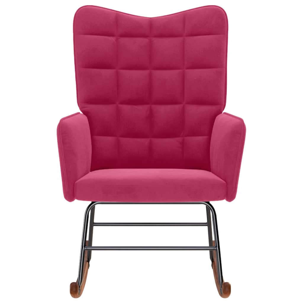 Sedia a Dondolo Rosso Vino in Velluto
