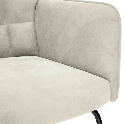 Sedia a Dondolo Crema in Velluto - homemem39