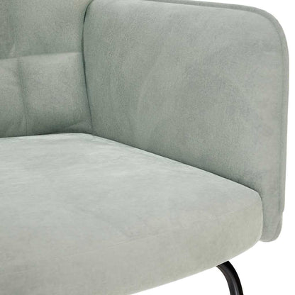 Sedia a dondolo con sgabello in velluto grigio chiaro - homemem39