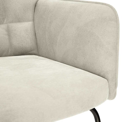 Sedia a dondolo con sgabello in velluto crema - homemem39