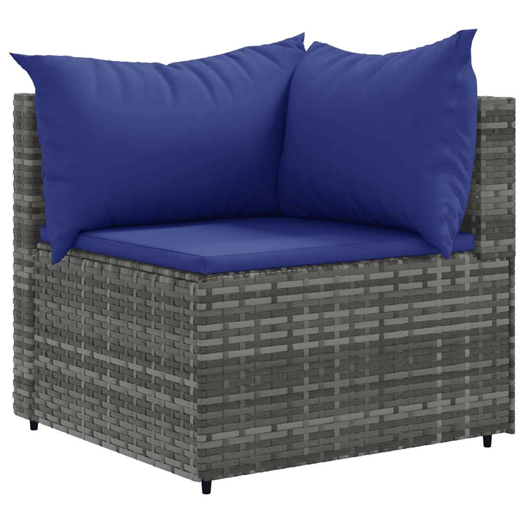 Set Divani da Giardino 6 pz con Cuscini in Polyrattan Grigio | homemem39