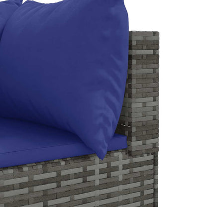 Set Divani da Giardino 6 pz con Cuscini in Polyrattan Grigio | homemem39