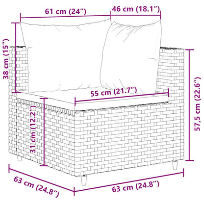 Set Divani da Giardino 7 pz con Cuscini in Polyrattan Grigio | homemem39