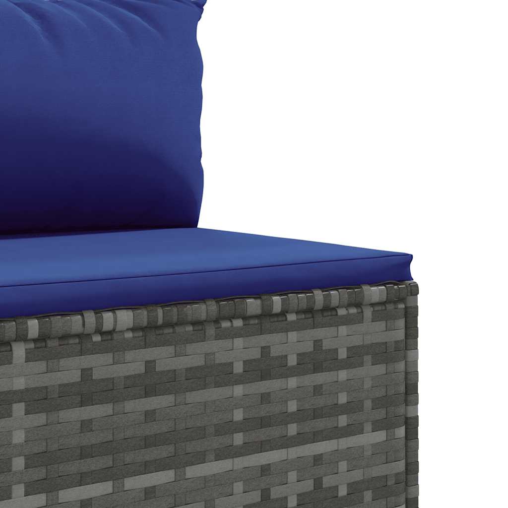 Set Divani da Giardino 7 pz con Cuscini in Polyrattan Grigio | homemem39