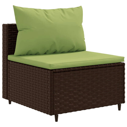 Set Divani da Giardino 9 pz con Cuscini in Polyrattan Marrone | homemem39