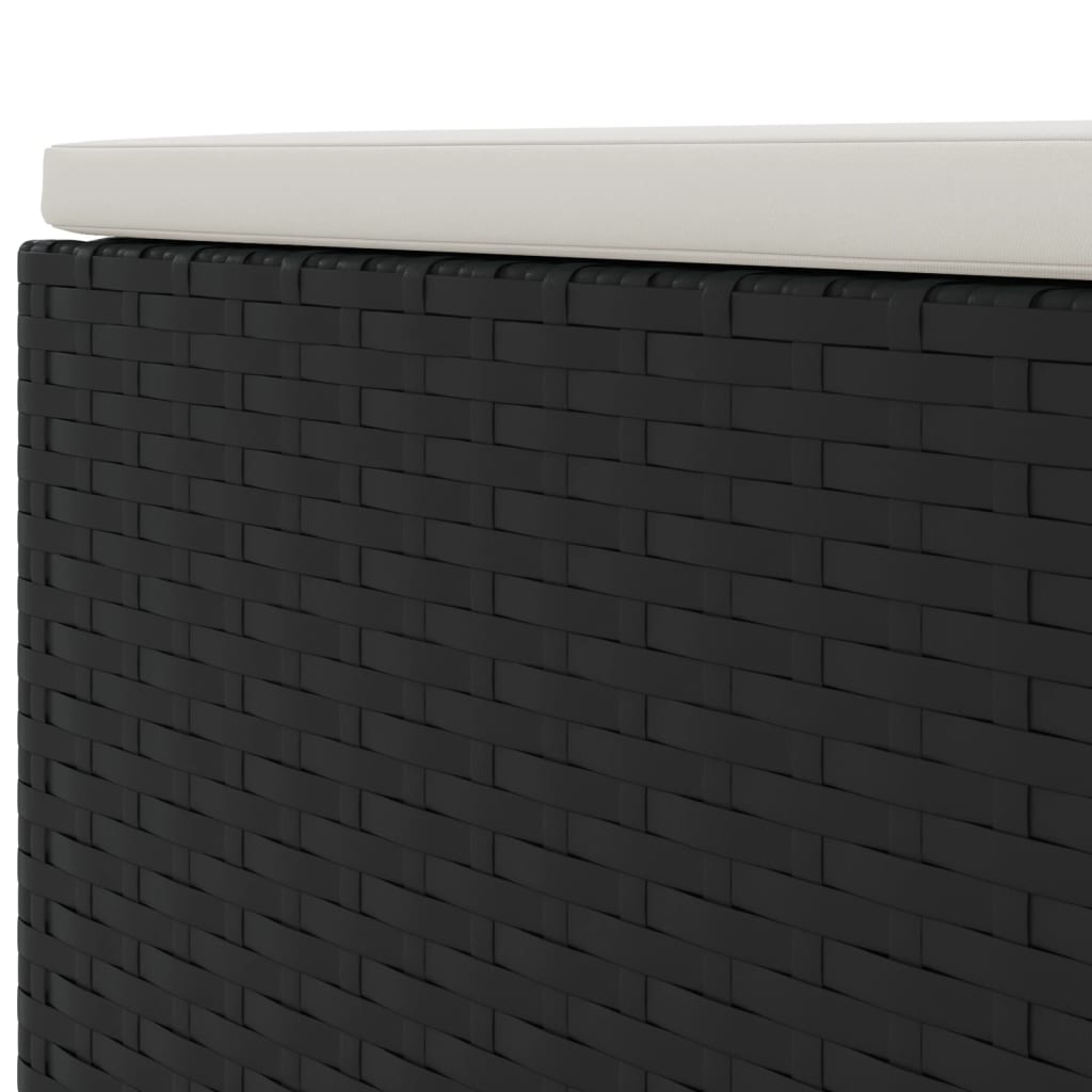 Set Divani da Giardino 4 pz con Cuscini Nero in Polyrattan | homemem39