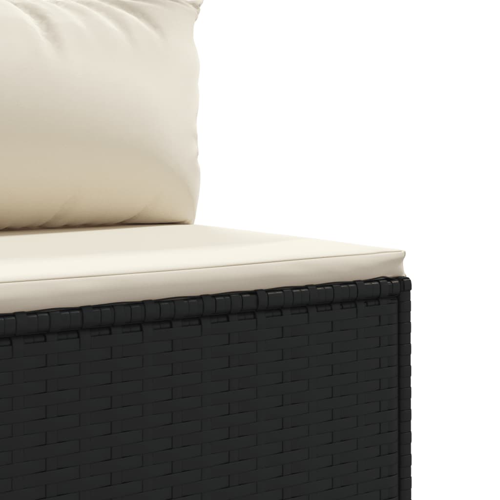 Set Divani da Giardino 4 pz con Cuscini Nero in Polyrattan | homemem39
