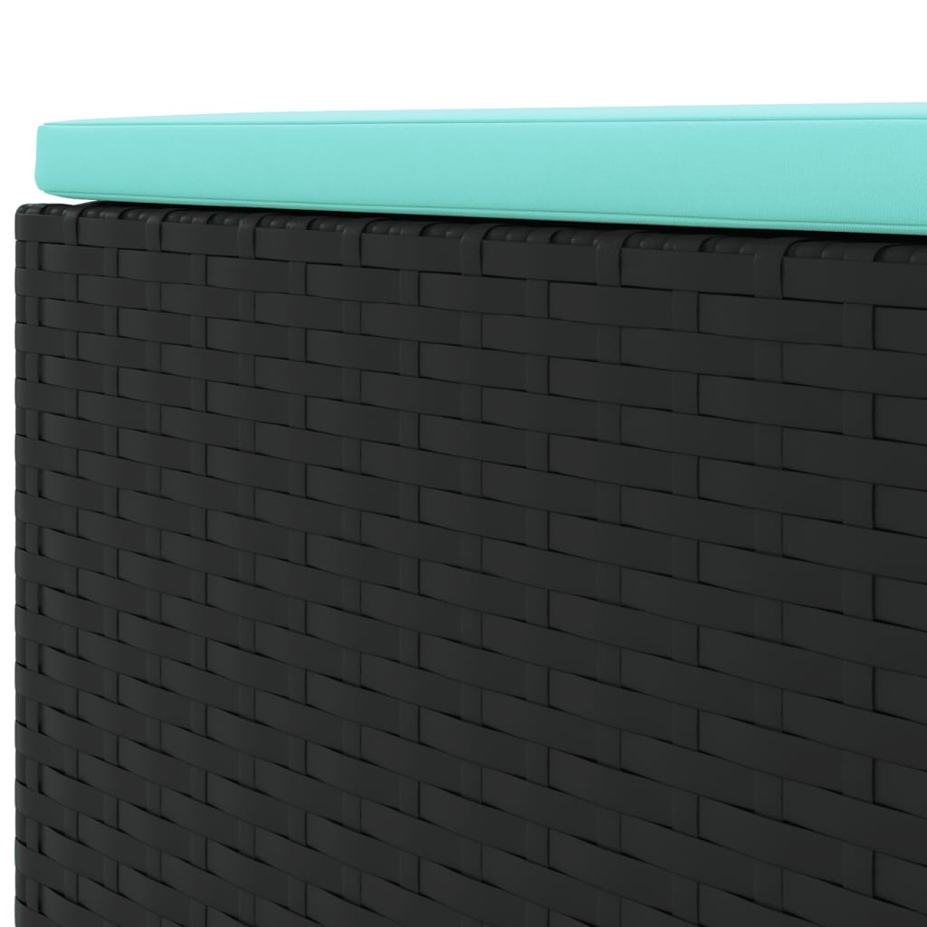 Set Divani da Giardino 4 pz con Cuscini Nero in Polyrattan - homemem39