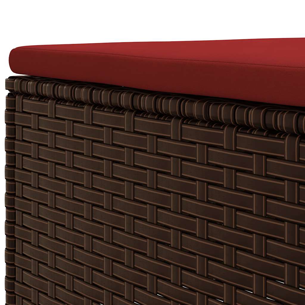 Set Mobili da Giardino 4 pz con Cuscini in Polyrattan Marrone | homemem39