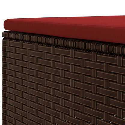 Set Mobili da Giardino 4 pz con Cuscini in Polyrattan Marrone | homemem39