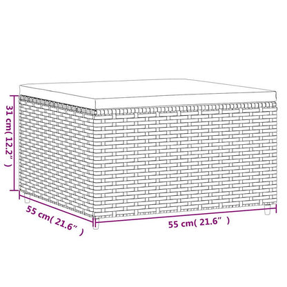 Set Mobili da Giardino 4 pz con Cuscini in Polyrattan Marrone | homemem39