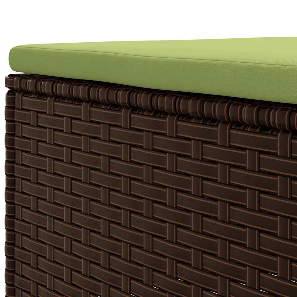 Set Mobili da Giardino 4 pz con Cuscini in Polyrattan Marrone | homemem39
