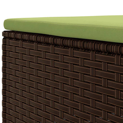 Set Mobili da Giardino 4 pz con Cuscini in Polyrattan Marrone | homemem39