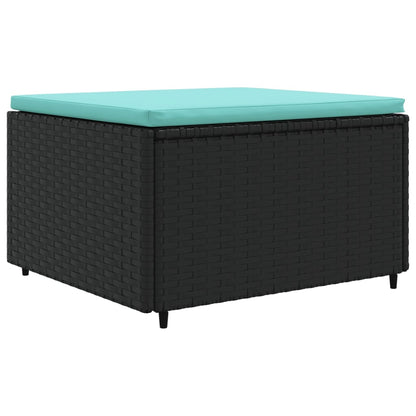 Set Mobili da Giardino 6 pz con Cuscini in Polyrattan Nero - homemem39