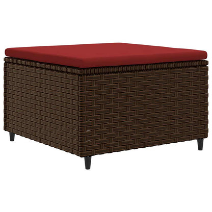 Set Mobili da Giardino 6pz con Cuscini in Polyrattan Marrone | homemem39