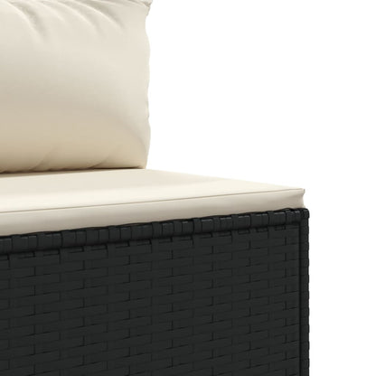 Set Divani da Giardino 4 pz con Cuscini Nero in Polyrattan | homemem39