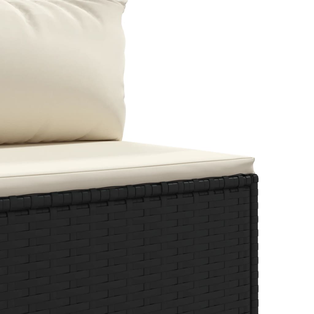 Set Divani da Giardino 5 pz con Cuscini Nero in Polyrattan | homemem39