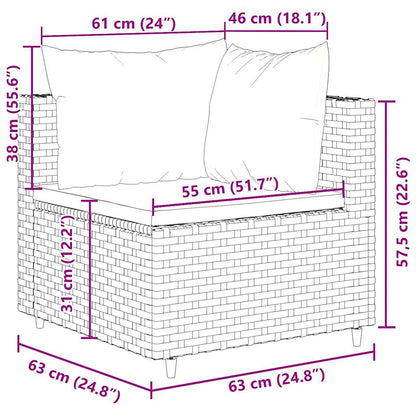 Set Divani da Giardino 5 pz con Cuscini Nero in Polyrattan | homemem39