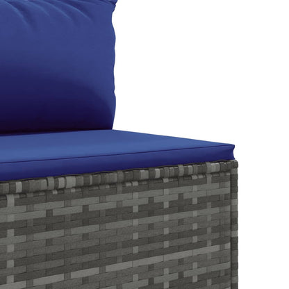 Set Divani da Giardino 5 pz con Cuscini in Polyrattan Grigio | homemem39