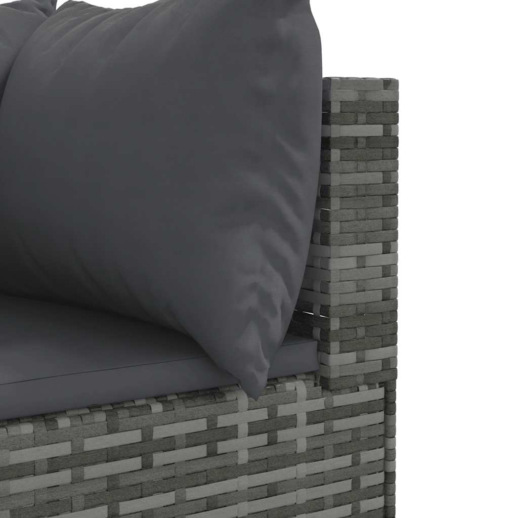 Set Divani da Giardino 5 pz con Cuscini in Polyrattan Grigio | homemem39