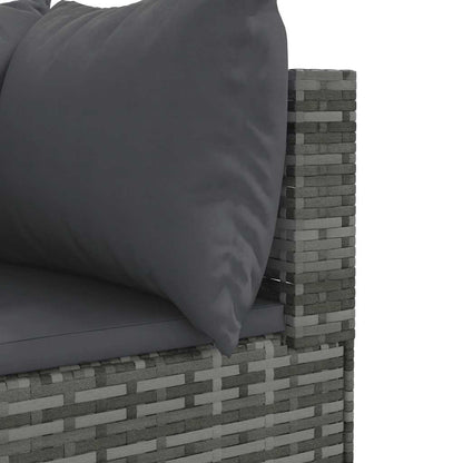 Set Divani da Giardino 5 pz con Cuscini in Polyrattan Grigio | homemem39