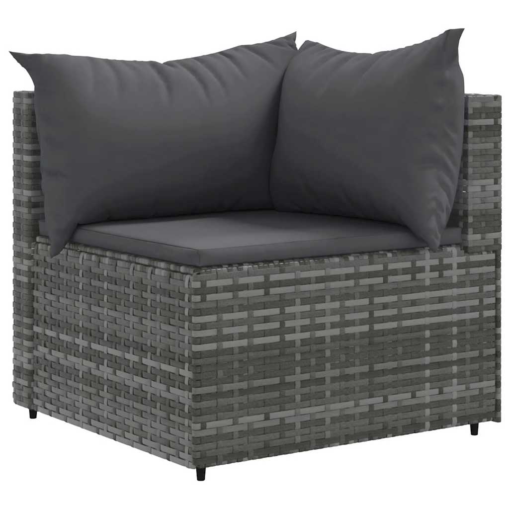 Set Divani da Giardino 6 pz con Cuscini in Polyrattan Grigio | homemem39