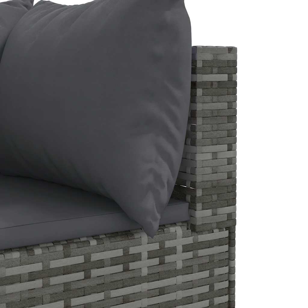 Set Divani da Giardino 6 pz con Cuscini in Polyrattan Grigio | homemem39