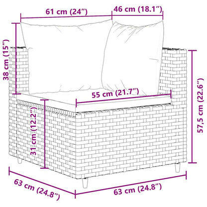Set Divani da Giardino 6 pz con Cuscini in Polyrattan Grigio | homemem39