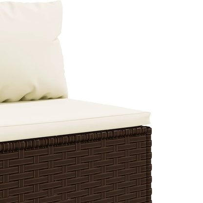 Set Mobili da Giardino 6pz con Cuscini in Polyrattan Marrone | homemem39