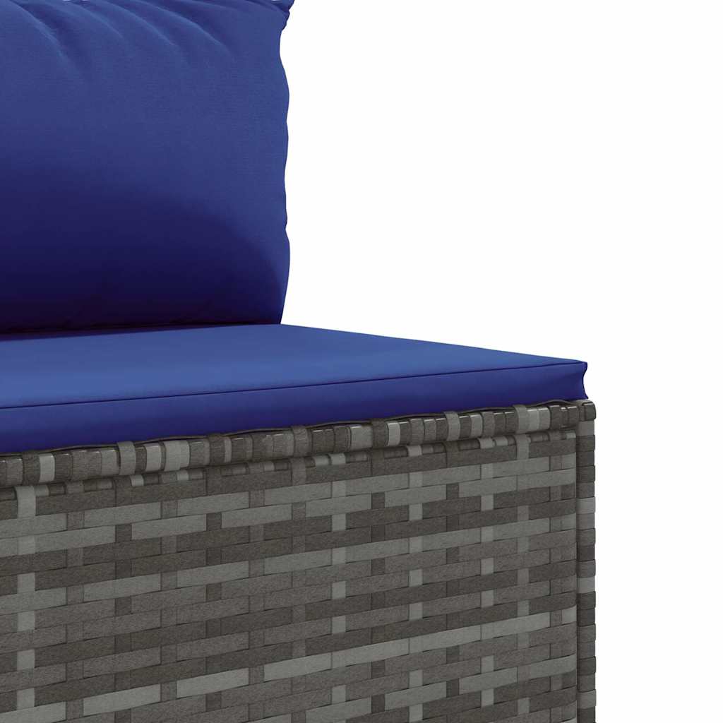 Set Divani da Giardino 6 pz con Cuscini in Polyrattan Grigio | homemem39